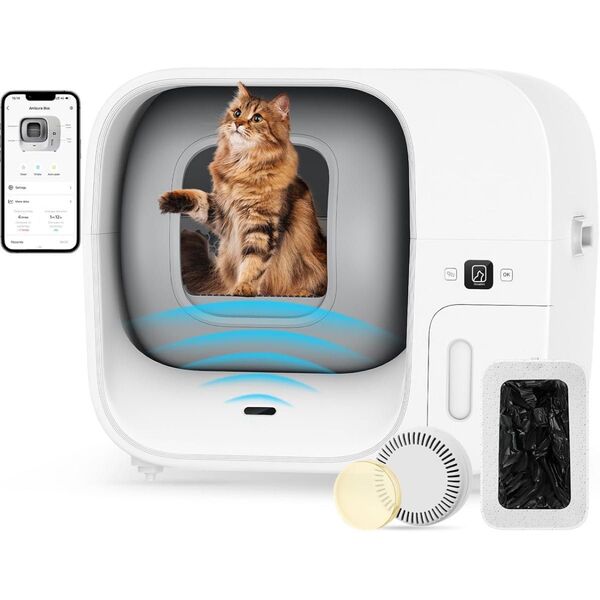 定価69999円!Cura 3 自動猫トイレ|自動清掃・自動密封|高効率除臭|TV安全認証|アプリ操作|多頭飼い対応|大型猫用