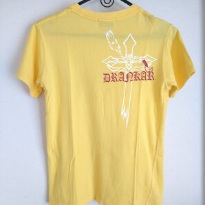レディース HACHIJYU BUNNO ICHI 半袖Tシャツ プリントTシャツ トップス イエロー S〜Mサイズ 日本製