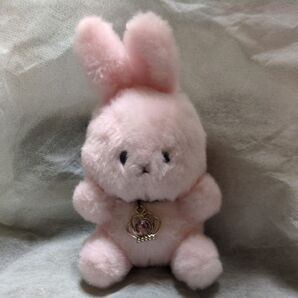 ぬいぐるみ10月生まれの方 ウサギピンク 王冠チャーム