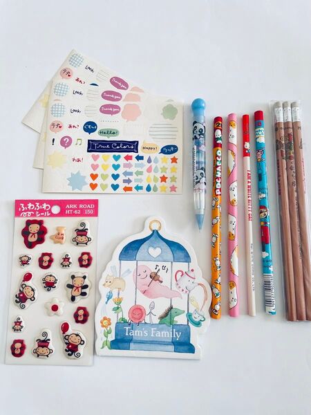 レトロ☆ファンシー文具 ふわふわシール 鉛筆 メモ帳 シャーペン