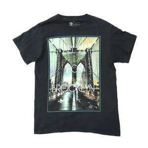 ☆送料無料☆ NEW YORK ニューヨーク BROOKLYN ブルックリン ブリッジ フォト プリント Tシャツ ピクチャー 写真 コットン アート 古着 USA