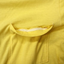 ☆送料無料 70s 80s ビンテージ BVD ビーブイディー 無地 ポケット Tシャツ USA製 ポケT 黄色 70年代 80年代 古着 ワーク プレーン メンズ_画像4
