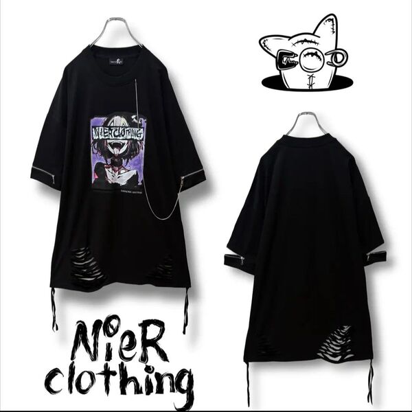 チェーン付き裾DAMAGE UNISEX CUTSEW【毒愛少女】