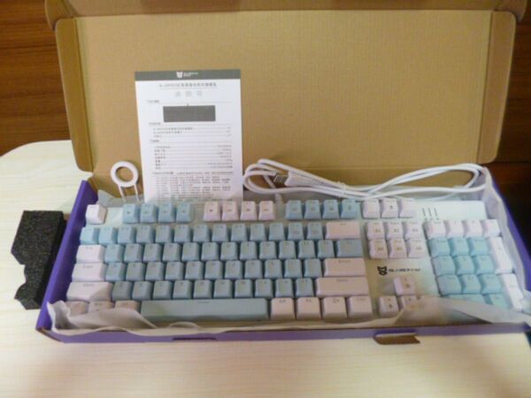 Merdia メカニカルキーボード 有線 青軸キーボード(USキー) LEDバックライト付き
