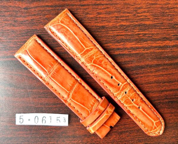 シャムワニ使用本革クロコダイル腕時計ベルト20mm ブラウン茶色本物 時計バンド【商品番号506153】