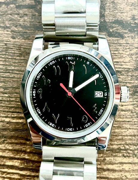 セイコームーブメントアラビアインド数字自動巻腕時計36mm 金属ベルト機械式腕時計手巻き付カレンダー