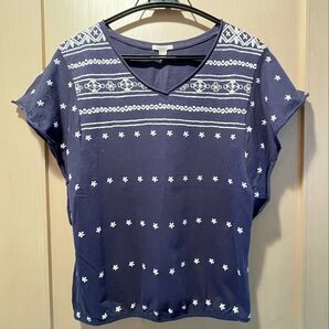 ESPRIT 刺繍入りトップス ネイビー
