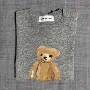 【美品】Lily Bearニットプルオーバー グレー