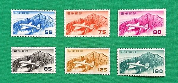 お買得!低価格出品!立山航空/円単位/6種完品/LH/美品/シミ無/糊艶良好/1952年/カタログ価格79,500円/№3494