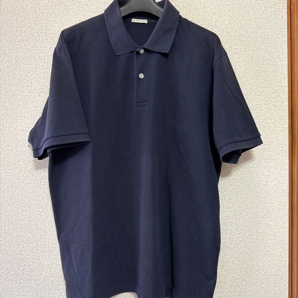メンズポロシャツ 半袖 GU ネイビー 紺 XL