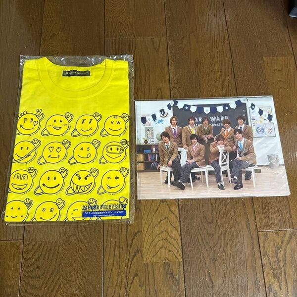(追加いたしました)平成ジャンプ 24時間TVチャリTシャツ Mサイズ嵐のワクワク学校クリアファイルセット ポストカード