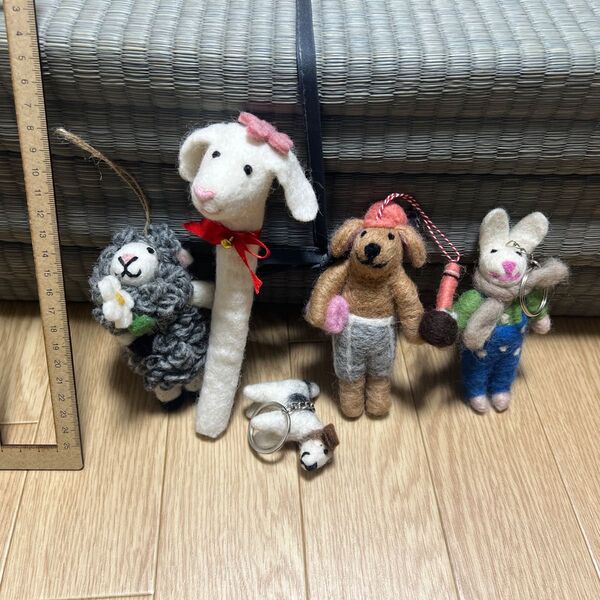 羊毛フェルト ハンドメイド マスコット 5個セット