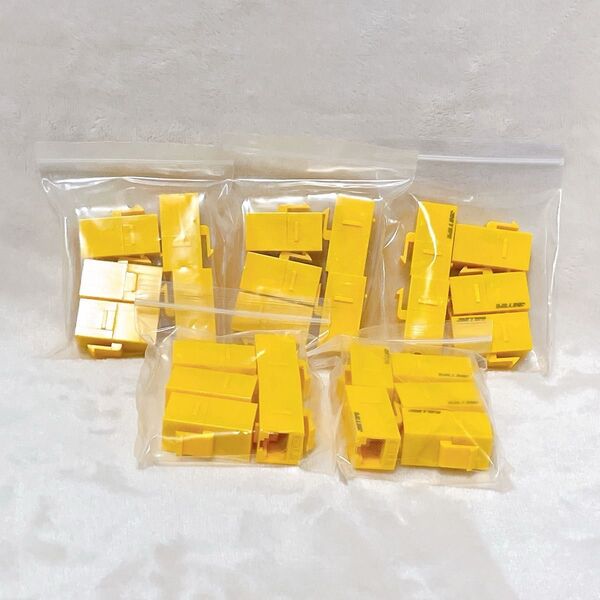 Iwillink RJ45 Cat6 キーストーンカプラー LAN ケーブル用 中継 コネクタ メスからメス イエロー 25個