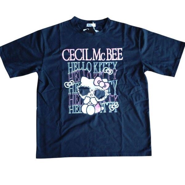 Tシャツ セシルマクビー×ハローキティ M 黒