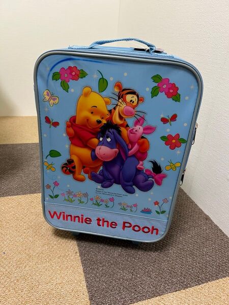 未使用】くまのプーさんWinnie the Pooh キャリーケース 水色 子供用