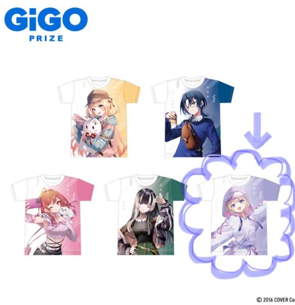 《ReGLOSS》フルグラフィックTシャツ「轟はじめ」GiGO限定 クリアファイル付き