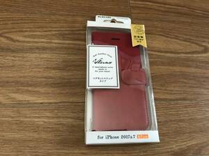 【新品】ELECOM　スマホケース　ソフトレザーカバー　マグネット　iphon　レッド