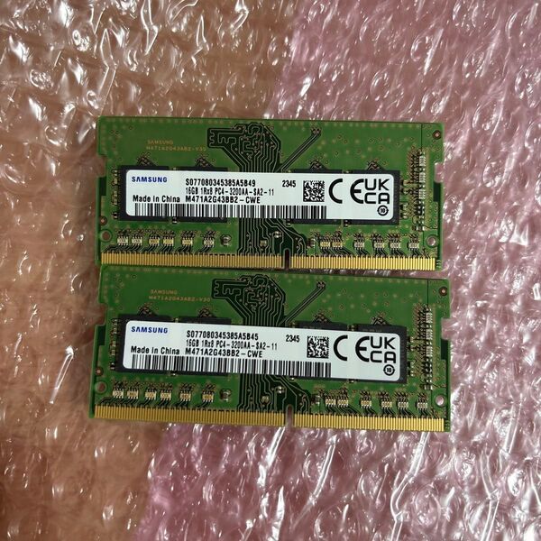 ノートPC メモリ SAMSUNG PC4-3200AA 32GB( 16GB×2枚)