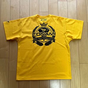 バドミントン Tシャツ トナミ運輸 イエロー 初期 半袖Tシャツ 古着 M