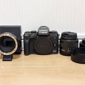 【ほぼ未使用】Canon EOS M5 レンズキット + 単焦点レンズ、その他セット