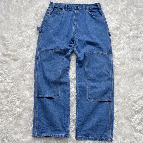 未使用級◆Dickies ディッキーズ(32)ダブルニー ペインターパンツ ワークパンツ デニム ジーンズ
