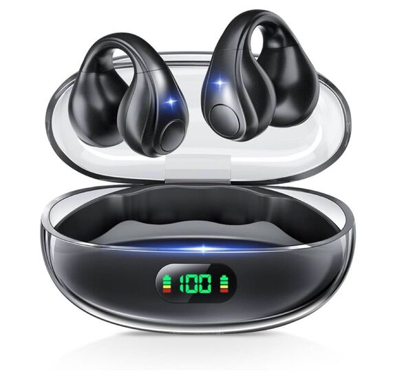 【大特価】イヤホン bluetooth ワイヤレスイヤホン 骨伝導 イヤーカフ オープンイヤー 耳挟み 自動ペアリング 防水