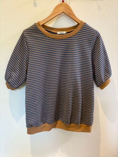 ClassicalElf/クラシカルエルフチェック 半袖 リブ Tシャツ サイズLL ブルー