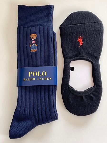 新品♪ 正規POLO ポロラルフローレン ベア靴下1足 スニーカーソックス1足