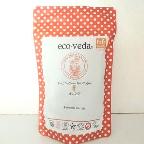 新品未使用 ヘナ エコヴェーダ オーガニックハーバルヘアカラー オレンジ 100g×1袋 フェアトレード認定品