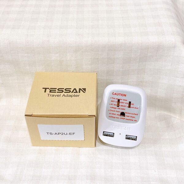 変換プラグ SEタイプ 旅行 海外コンセント 1個AC口 2USBポート TS-AP2U-EF TESSAN