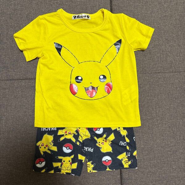 ピカチュウ パジャマ 110cm 上下セット 半袖Tシャツ Tシャツ