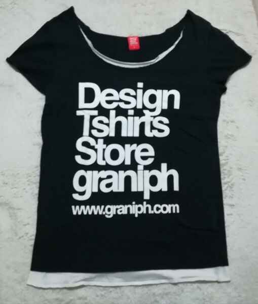 Design Tshirts Store graniph デザイン Tシャツ ストア グラニフ 重ね着風 ブランドロゴ Tシャツ
