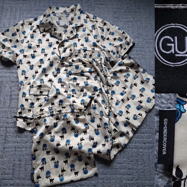 GU × UNDERCOVER 2021SS アンダーカバーコラボ パジャマ 半袖 長ズボン サテン