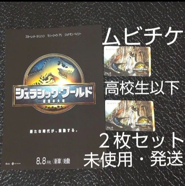 ジュラシック・ワールド 2枚セット ムビチケ カード 小人(高校生まで)未使用 復活の大地 劇場版 フライヤー 付き クーポン可