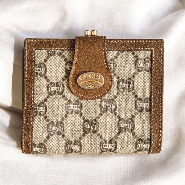 gucci 財布 レディース 二つ折り財布 GG柄 がま口 GUCCI PLUS GGキャンバス