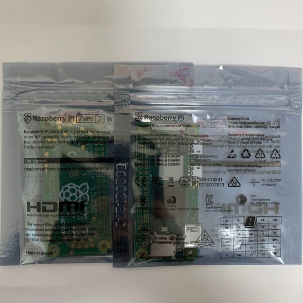 Raspberry Pi Zero 2 W 2枚
