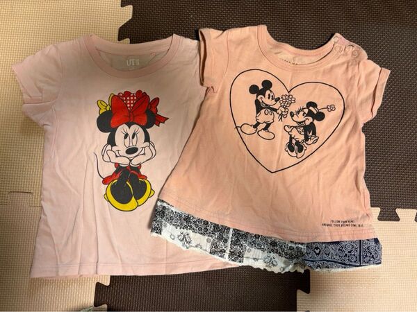 ディズニー ミッキー ミニー 半袖Tシャツ 2枚