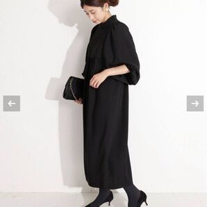 VERMEIL par ienaアセテートバックサテンジョーゼットワンピース