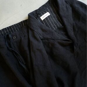 echeveria エケベリア viscose linen skipper work shirts 3 BLACK ブラック