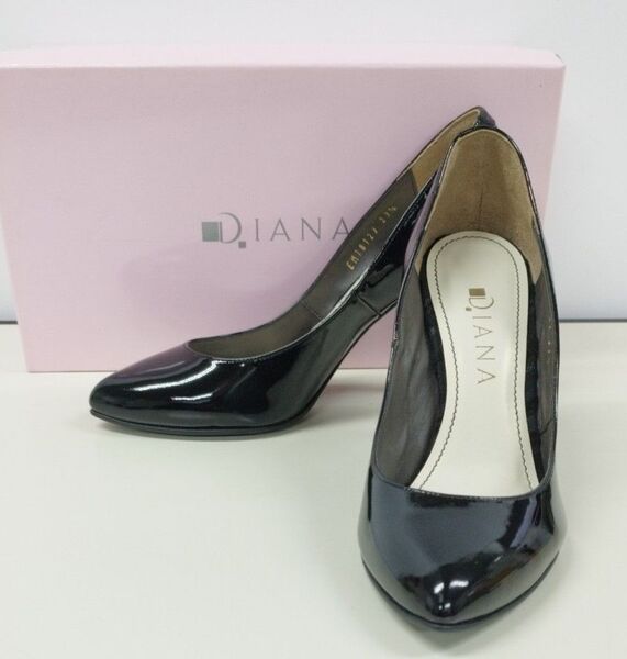 DIANA ダイアナ パンプス ハイヒール ブラック ダイアナ エナメル 23.5cm