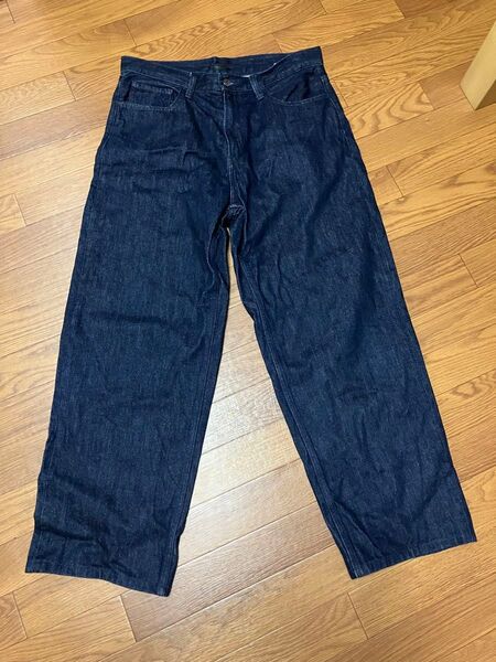 美品 UNIQLO ワイドストレートジーンズ デニム 32