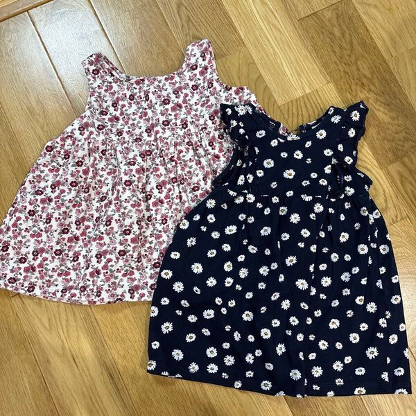 ベビーワンピース 2つセット 花柄 H&M スカート
