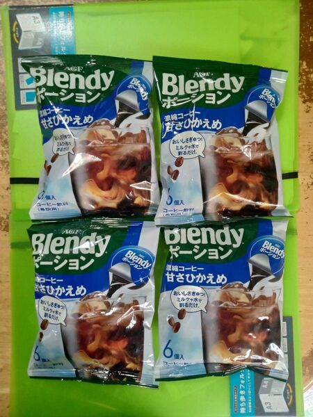 AGF ブレンディ ポーション濃縮コーヒー 甘さひかえめ 6個入 4袋