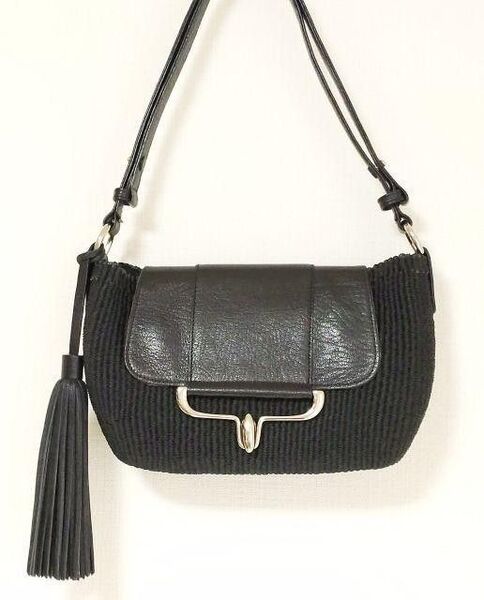 美品★TOFF&LOADSTONE★カゴバッグ アバカ×レザー 2way