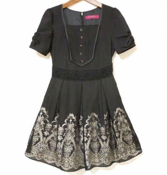 美品★ANNA SUI アナスイ★エンブロイダリーシフォンワンピース ブラック