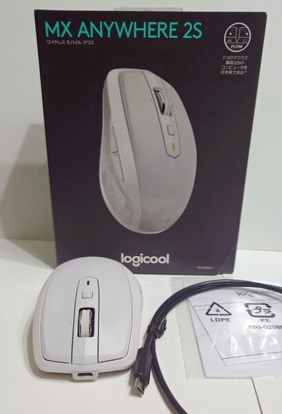 静音ボタン交換済 Logicool MX ANYWHERE 2S ワイヤレスマウス ホワイト