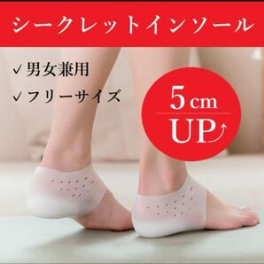 シークレットインソール 5cm 男女兼用 シリコン 中敷 身長アップ 通気性