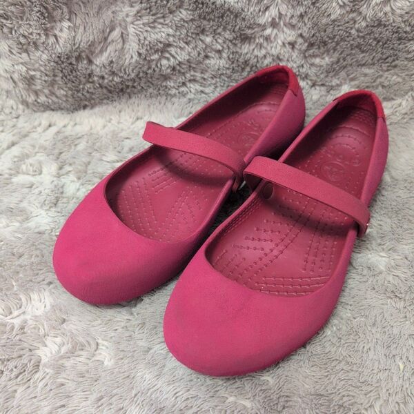 crocs クロックス アリスワーク フラットシューズ ピンク W6 美品