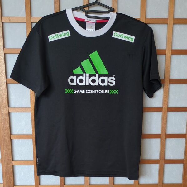 adidas Tシャツ GAME CONTROLLER ブラック×グリーン 160 Tシャツ