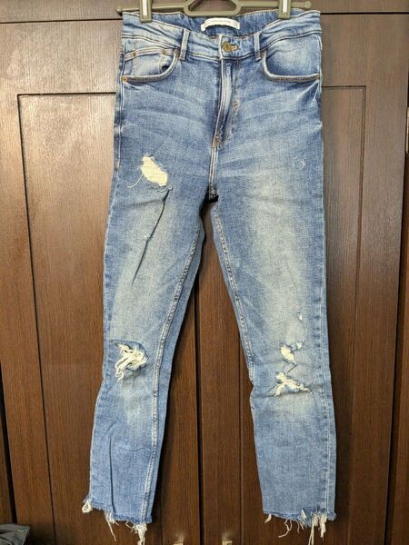 ZARA trf ザラ スキニーデニムパンツ ダメージ加工